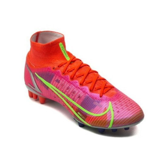 Sepatu Bola Nike Mercurial Superfly 8 Elite AG PRO Spectrum Bright Crimson Metallic Silver CV0956-600