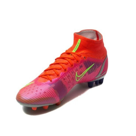 Sepatu Bola Nike Mercurial Superfly 8 Elite AG PRO Spectrum Bright Crimson Metallic Silver CV0956-600