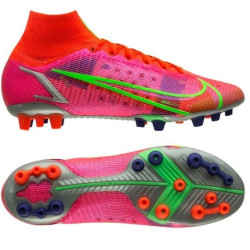 Sepatu Bola Nike Mercurial Superfly 8 Elite AG PRO Spectrum Bright Crimson Metallic Silver CV0956-600