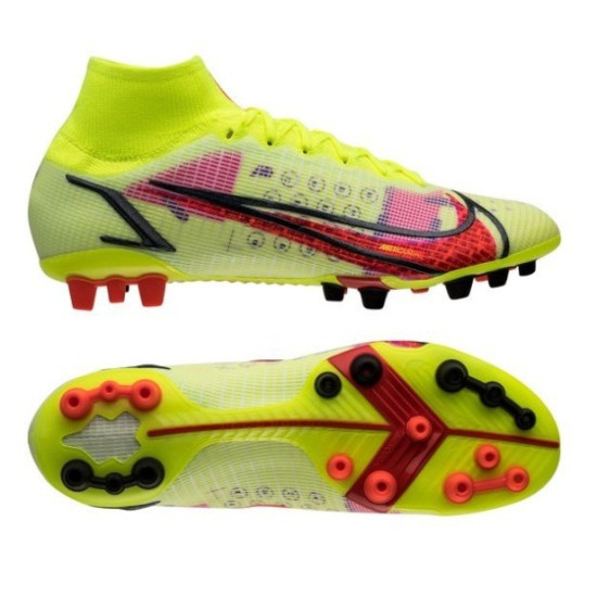 Sepatu Bola Nike Mercurial Superfly 8 Elite AG PRO Motivation Volt Bright Crimson Black CV0956-760