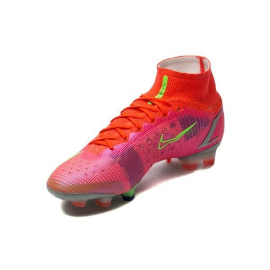 Sepatu Bola Nike Mercurial Superfly 8 Elite FG Spectrum Bright Crimson Metallic Silver CV0958-600