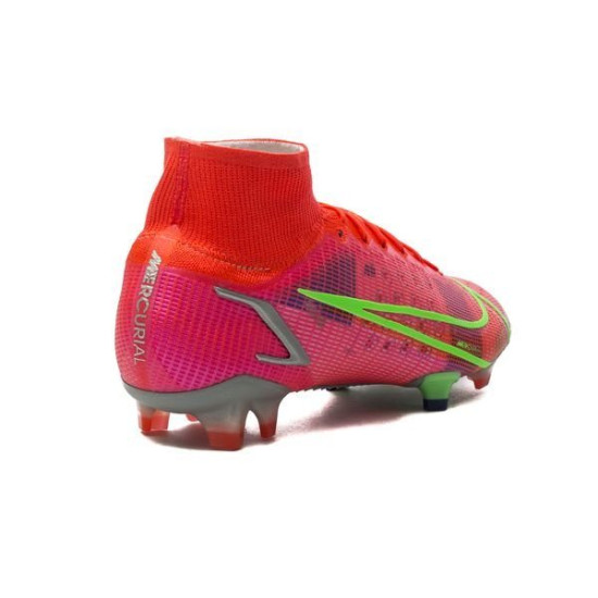 Sepatu Bola Nike Mercurial Superfly 8 Elite FG Spectrum Bright Crimson Metallic Silver CV0958-600