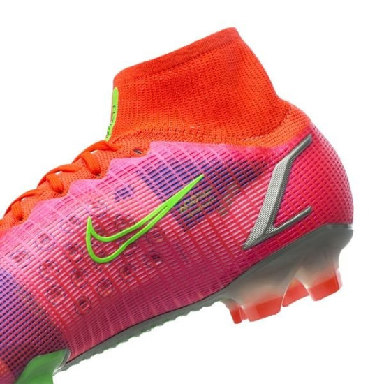 Sepatu Bola Nike Mercurial Superfly 8 Elite FG Spectrum Bright Crimson Metallic Silver CV0958-600