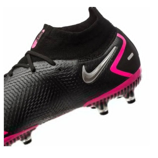 Sepatu Bola Nike Phantom GT Elite DF AG PRO Black Metallic Silver Pink Blast CW6592-006