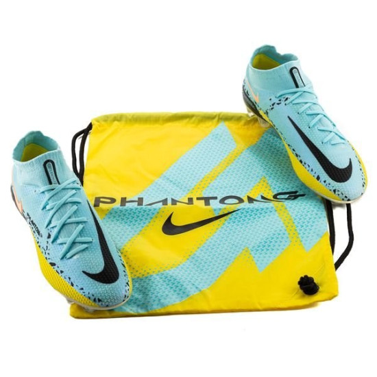 Sepatu Bola Nike Phantom GT 2 Elite DF FG Lucent Glacier Ice Black Yellow Strike CZ9889-407