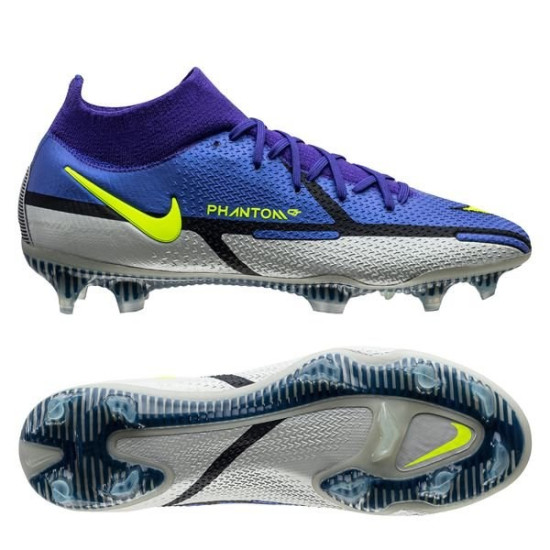 Sepatu Bola Nike Phantom GT 2 Elite DF FG Recharge Sapphire Volt Grey Fog Blue Void CZ9889-570