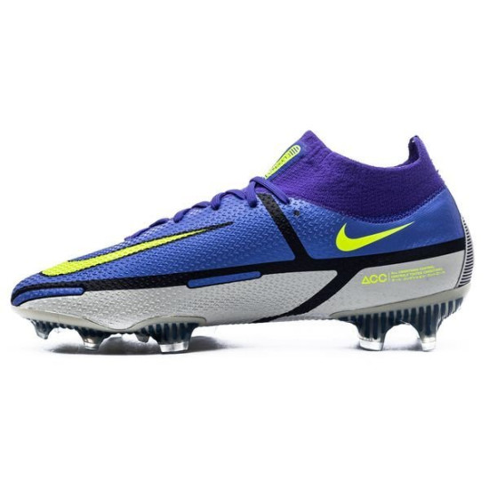 Sepatu Bola Nike Phantom GT 2 Elite DF FG Recharge Sapphire Volt Grey Fog Blue Void CZ9889-570