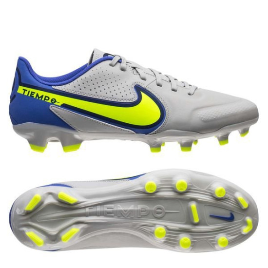 Sepatu Bola Nike Tiempo Legend 9 Academy MG Recharge Grey Fog Volt Sapphire DA1174-075