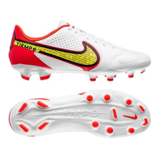 Sepatu Bola Nike Tiempo Legend 9 Academy MG Motivation White Volt Bright Crimson DA1174-176