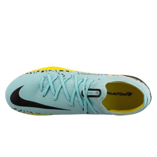 Sepatu Bola Nike Phantom GT 2 Pro FG Lucent Glacier Ice Black Yellow Strike DA4432-407
