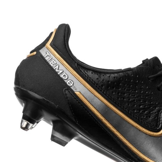 Sepatu Bola Nike Tiempo Legend 9 Elite SG PRO Anti Clog Shadow Black Anthracite Metallic Gold DB0822-007