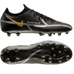 Sepatu Bola Nike Phantom GT 2 Elite AG PRO Shadow Black Metallic Dark Grey Metallic Gold DC0748-007