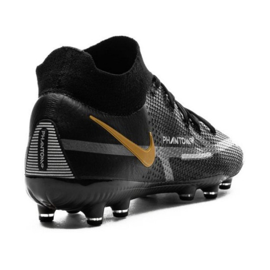 Sepatu Bola Nike Phantom GT 2 Elite DF AG PRO Shadow Black Metallic Dark Grey Metallic Gold DC0749-007