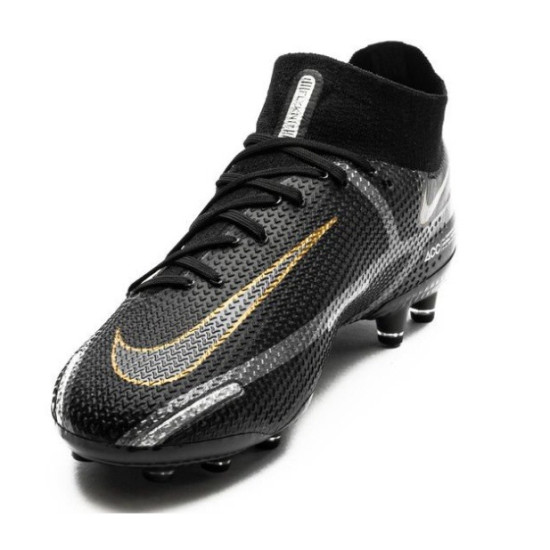 Sepatu Bola Nike Phantom GT 2 Elite DF AG PRO Shadow Black Metallic Dark Grey Metallic Gold DC0749-007