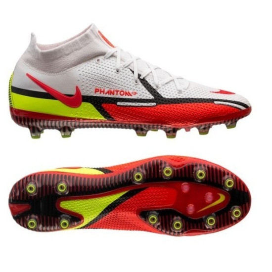 Sepatu Bola Nike Phantom GT 2 Elite DF AG PRO Motivation White Bright Crimson Volt Black DC0749-167