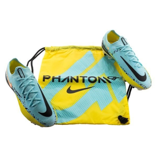Sepatu Bola Nike Phantom GT 2 Elite SG PRO Anti Clog Lucent Glacier Ice Black Yellow Strike DC0753-407