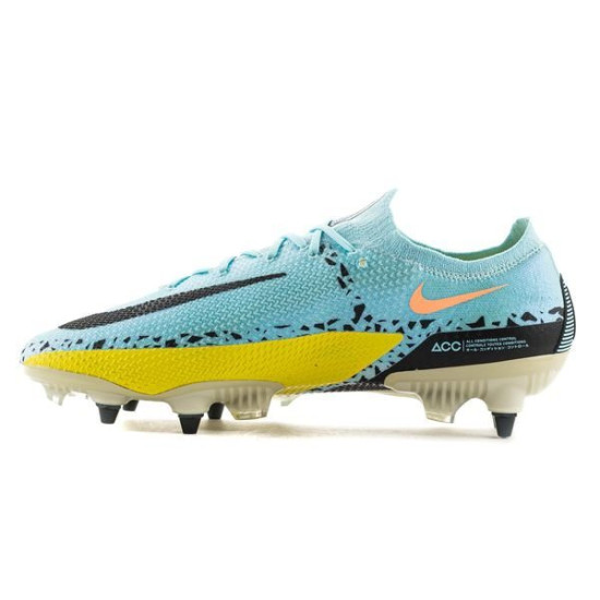 Sepatu Bola Nike Phantom GT 2 Elite SG PRO Anti Clog Lucent Glacier Ice Black Yellow Strike DC0753-407