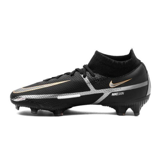 Sepatu Bola Nike Phantom GT 2 Pro DF FG Shadow Black Metallic Dark Grey Metallic Gold DC0759-007