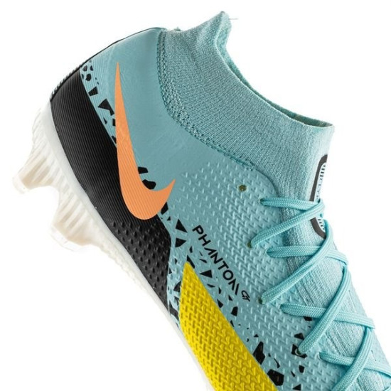 Sepatu Bola Nike Phantom GT 2 Pro DF FG Lucent Glacier Ice Black Yellow Strike DC0759-407