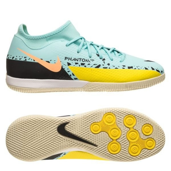 Sepatu Futsal Nike Phantom GT 2 Academy DF IC Lucent Glacier Ice Black Yellow Strike DC0800-407