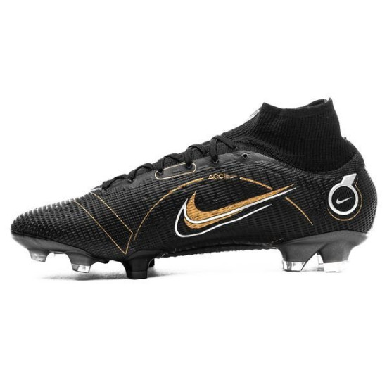 Sepatu Bola Nike Mercurial Superfly 8 Elite FG Shadow Black Metallic Gold Metallic Silver DJ2839-007