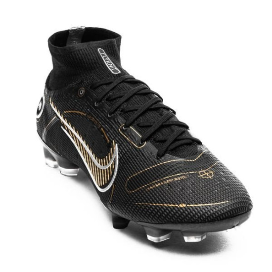 Sepatu Bola Nike Mercurial Superfly 8 Elite FG Shadow Black Metallic Gold Metallic Silver DJ2839-007