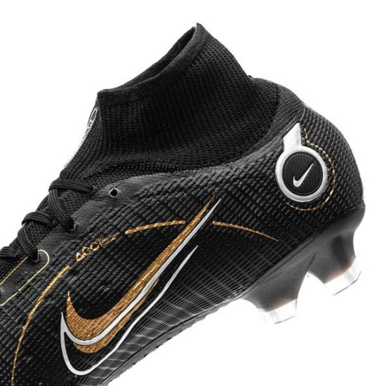 Sepatu Bola Nike Mercurial Superfly 8 Elite FG Shadow Black Metallic Gold Metallic Silver DJ2839-007