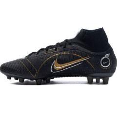 Sepatu Bola Nike Mercurial Superfly 8 Elite AG PRO Shadow Black Metallic Gold Metallic Silver DJ2841-007