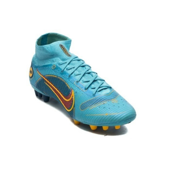 Sepatu Bola Nike Mercurial Superfly 8 Elite AG PRO Blueprint Chlorine Blue Laser Orange Marina DJ2841-484