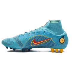 Sepatu Bola Nike Mercurial Superfly 8 Elite AG PRO Blueprint Chlorine Blue Laser Orange Marina DJ2841-484