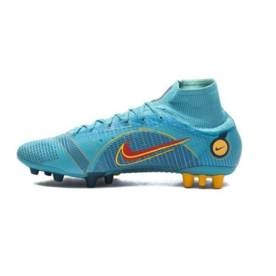 Sepatu Bola Nike Mercurial Superfly 8 Elite AG PRO Blueprint Chlorine Blue Laser Orange Marina DJ2841-484