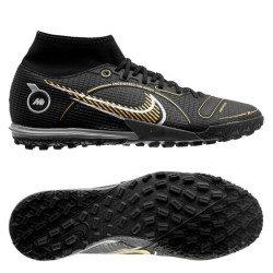 Sepatu Futsal Nike Mercurial Superfly 8 Academy TF Shadow Black Metallic Gold Metallic Silver DJ2878-007