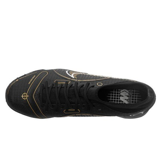 Sepatu Futsal Nike Mercurial Superfly 8 Academy TF Shadow Black Metallic Gold Metallic Silver DJ2878-007