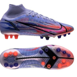 Sepatu Bola Nike Mercurial Superfly 8 Elite AG PRO KM Flames Light Thistle Metallic Silver DJ3973-506