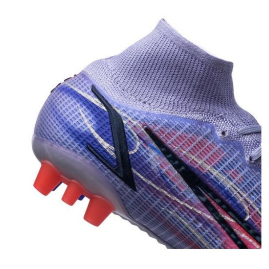 Sepatu Bola Nike Mercurial Superfly 8 Elite AG PRO KM Flames Light Thistle Metallic Silver DJ3973-506