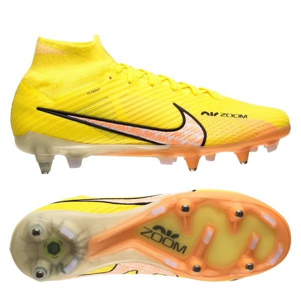 Sepatu Bola Nike Air Zoom Mercurial Superfly Elite 9 SG PRO Anti Clog Lucent Yellow Strike Sunset Glow Barely Grape DJ5166 780