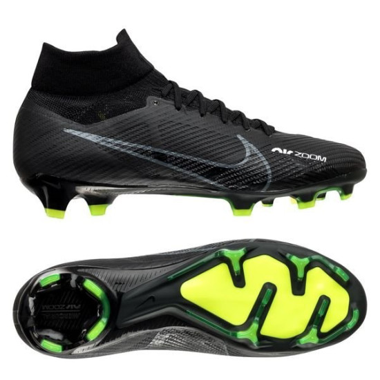 Sepatu Bola Nike Air Zoom Mercurial Superfly 9 Pro FG Shadow Black Dark Smoke Grey Summit White Volt DJ5598-001