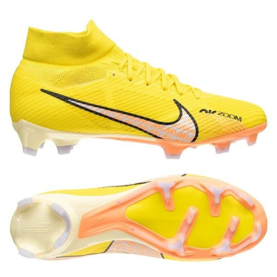 Sepatu Bola Nike Air Zoom Mercurial Superfly 9 Pro FG Lucent Yellow Strike Sunset Glow Doll DJ5598-780