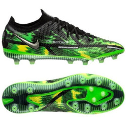 Sepatu Bola Nike Phantom GT 2 Elite AG PRO Shockwave Black Metallic Platinum Green Strike DM0729-003