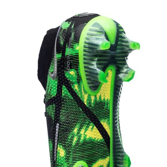 Sepatu Bola Nike Phantom GT 2 Elite DF FG Shockwave Black Metallic Platinum Green Strike DM0731-003