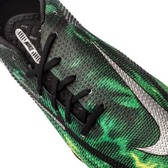 Sepatu Futsal Nike Phantom GT 2 Pro TF Shockwave Black Metallic Platinum Green Strike DM0735-003