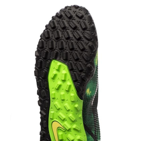 Sepatu Futsal Nike Phantom GT 2 Pro TF Shockwave Black Metallic Platinum Green Strike DM0735-003