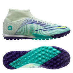 Sepatu Futsal Nike Mercurial Superfly 8 Academy TF Dream Speed 5 Barely Green Volt Electro Purple DN3789-375