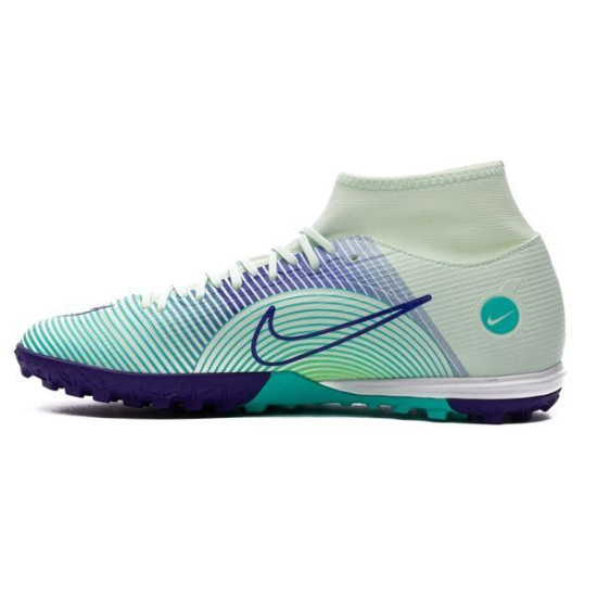 Sepatu Futsal Nike Mercurial Superfly 8 Academy TF Dream Speed 5 Barely Green Volt Electro Purple DN3789-375