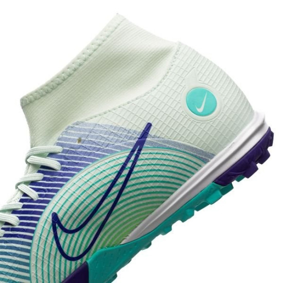 Sepatu Futsal Nike Mercurial Superfly 8 Academy TF Dream Speed 5 Barely Green Volt Electro Purple DN3789-375