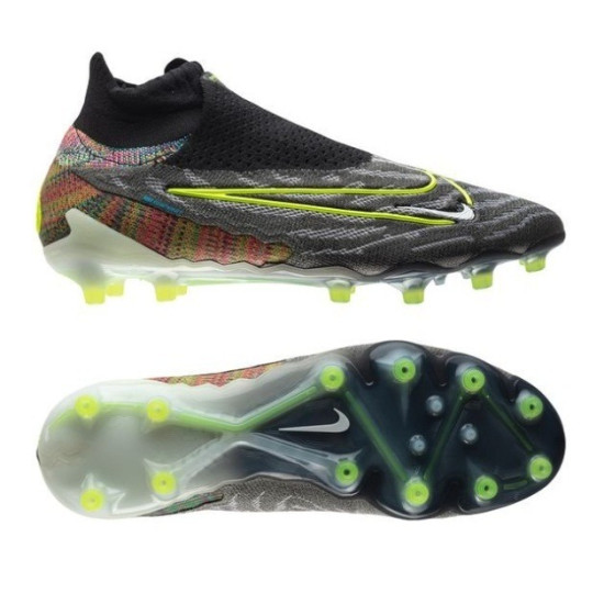 Sepatu Bola Nike Phantom GX Elite Fusion DF AG PRO Link Black Volt White Blue Glow DV6972-071