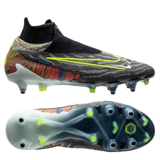 Sepatu Bola Nike Phantom GX Elite Fusion DF SG PRO Anti Clog Link Black Volt White Blue Glow FD5230-071