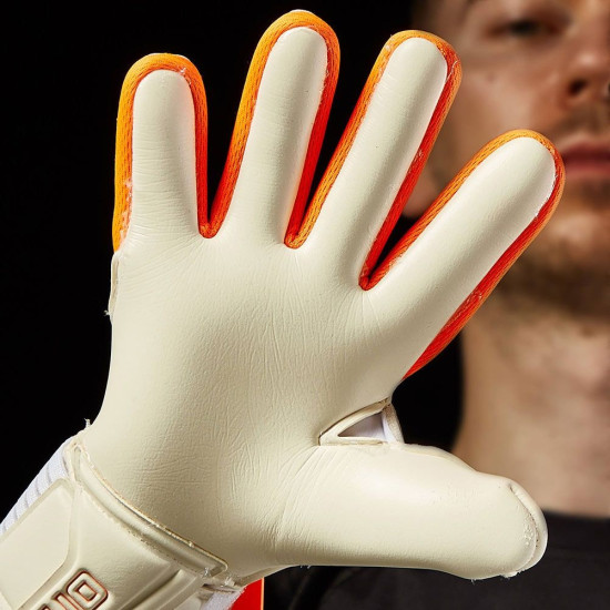 Sarung Tangan Kiper One Apex Pro Ignite White Orange GLV-APEX-IGN