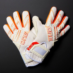 Sarung Tangan Kiper One Apex Pro Ignite White Orange GLV-APEX-IGN