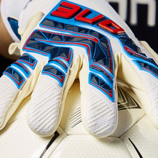 Sarung Tangan Kiper One Apex Pro Super White Blue Red GLV-APEX-SU